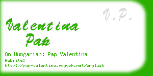 valentina pap business card